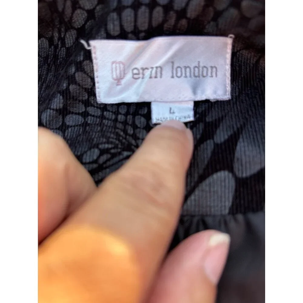 Erm London Designer Women’s Vest Sz L Black Geometric Print Coquette Core Glam